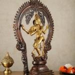 Brass Nataraja Statue | 26" x 17" x 6.5" | 18 kg | Dual Tone Finish | Anandatandav Dance Form | Sacred Temple Art | Jaipurio